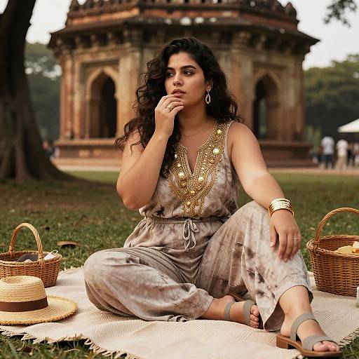 Plus-Size Bohemian Picnic Elegance