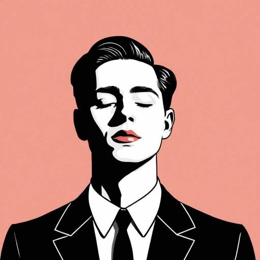 Minimalist Art Deco Man Portrait