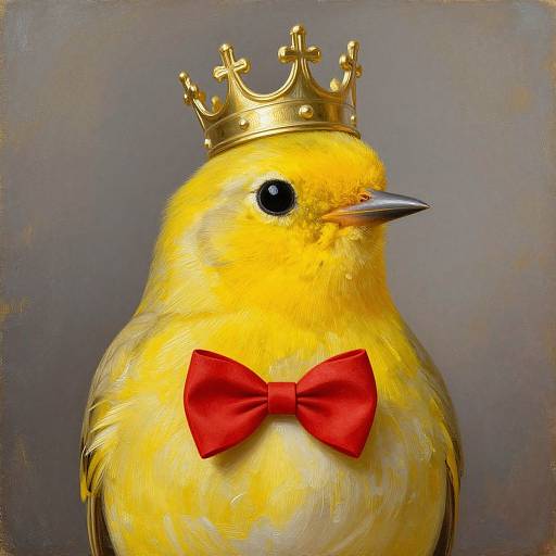 Elegant Crowned Yellow Bird Painting