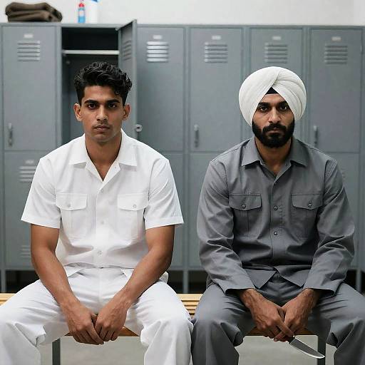 Intense Locker Room Encounter Between Two Men