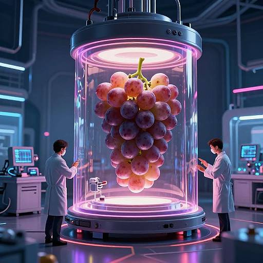 Giant Grape in Futuristic Lab