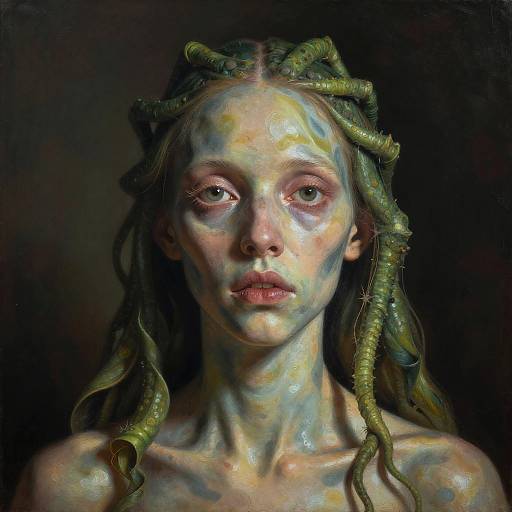 Grotesque Human-Plant Hybrid Portrait