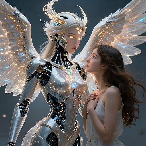 Divine Tech Angel Meets Human Innocence