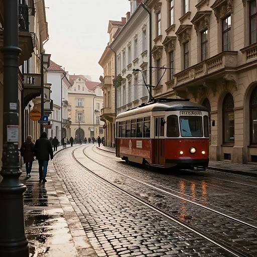 Vintage European Tramway at Dawn