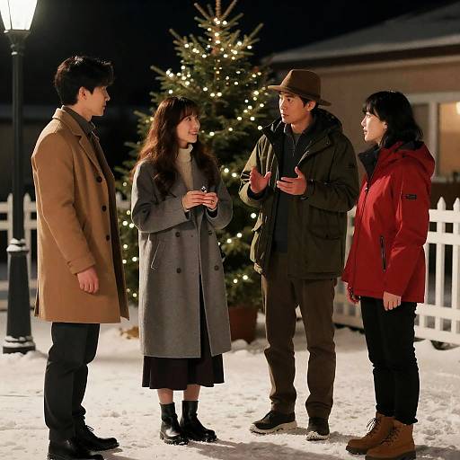 Nighttime Outdoor Gathering with Friends