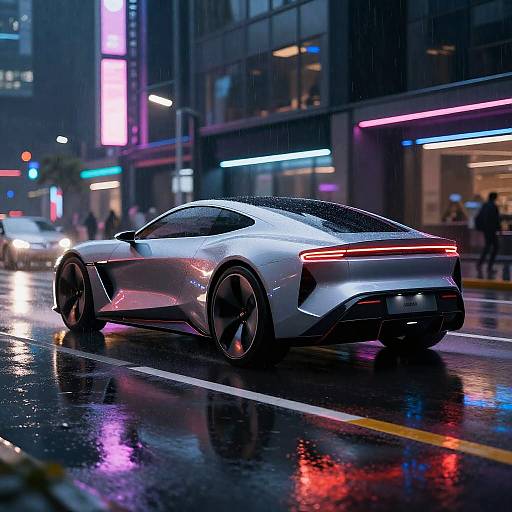 Nexar Electric Vehicle in Neon Rain