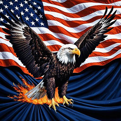 Majestic Eagle Woven From American Flag
