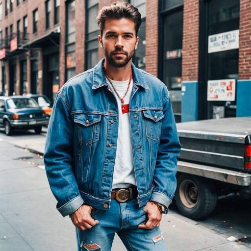 Man in Denim Jacket on New York Street