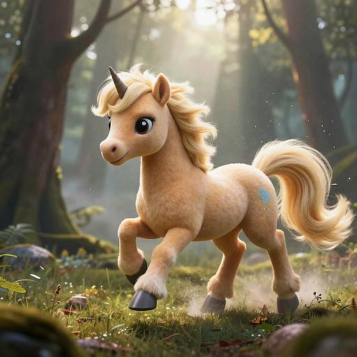 Epic Pony Running Through Misty Forest