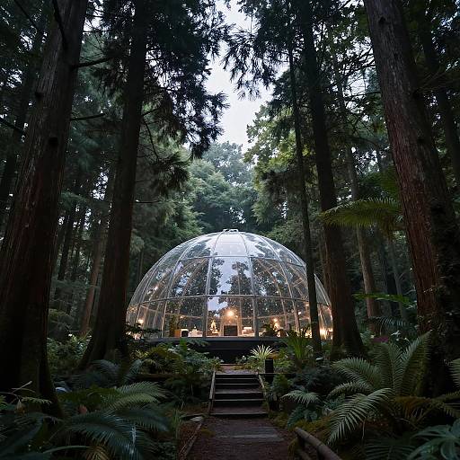 Dreamy Forest with Glass Dome View