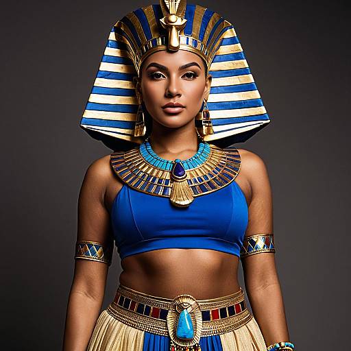 Woman in Detailed Nefertiti Costume
