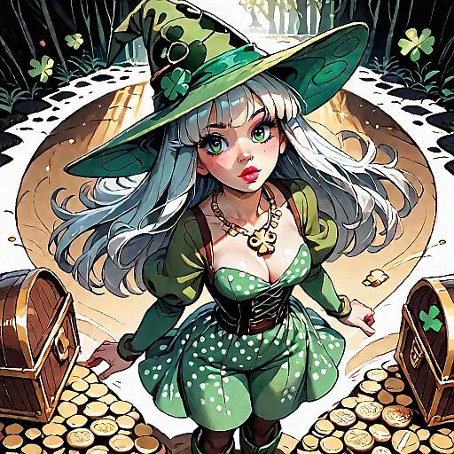 Enchanting Leprechaun Witch in Mystic Forest