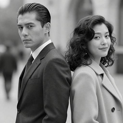 Classic Black and White Couple Portrait