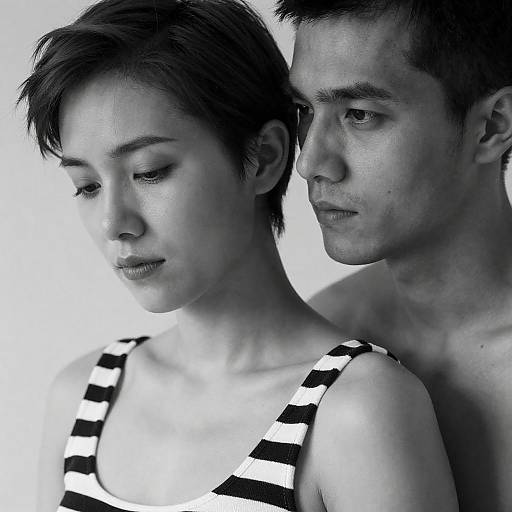 Intimate Black-and-White Couple Portrait