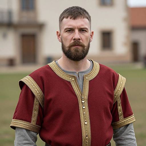 Medieval Man in Red and Gold