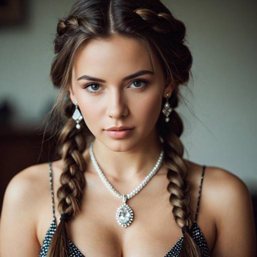 Elegant Solo Portrait with Braided Hair