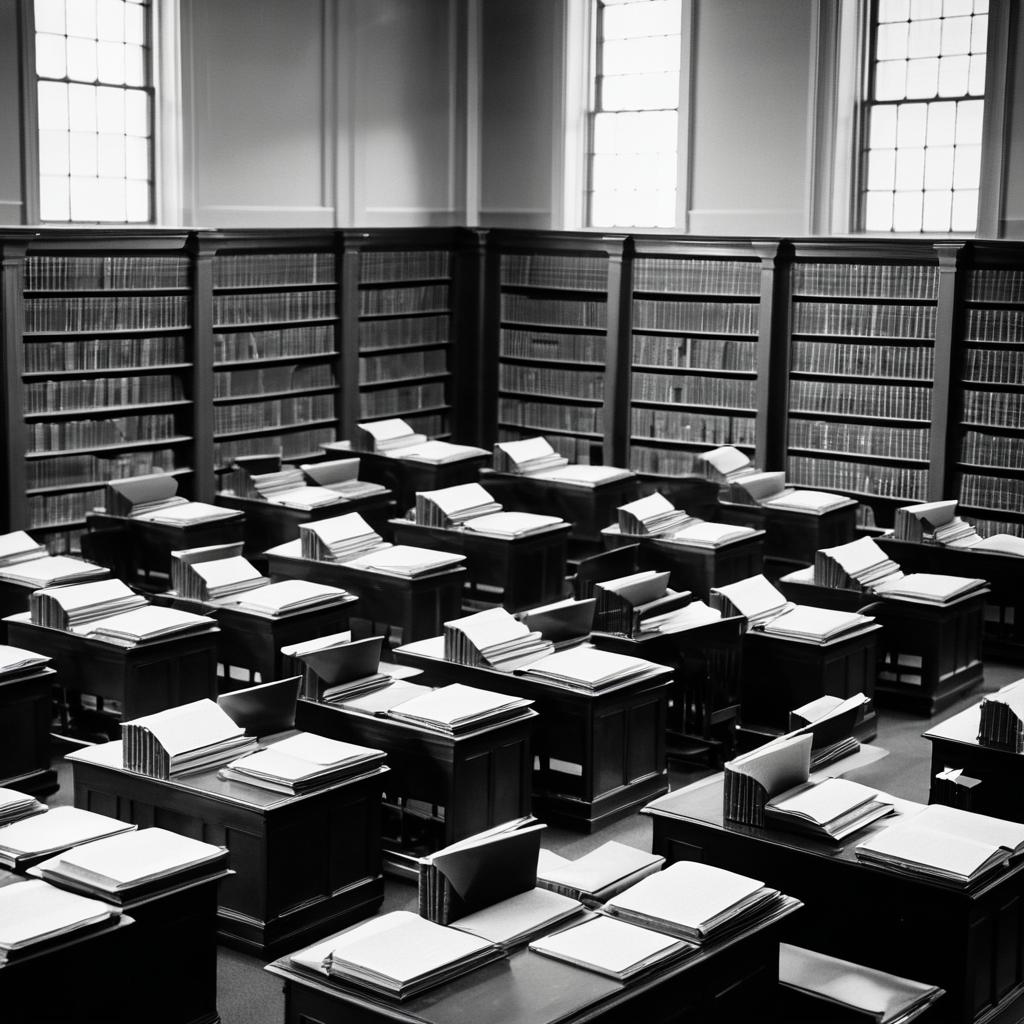 Students Studying in a 1930s Library