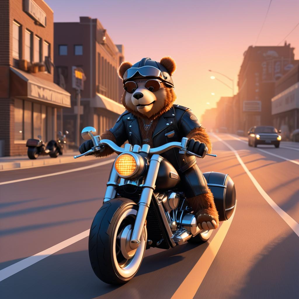 Biker Bear: Hyperrealistic Comic Adventure