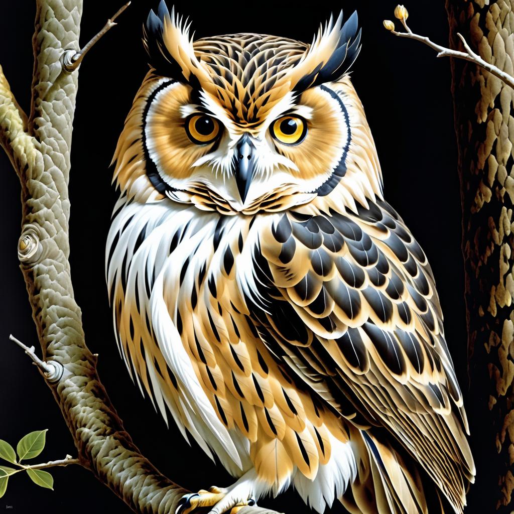 Intricate Portrait of a Wise Owl