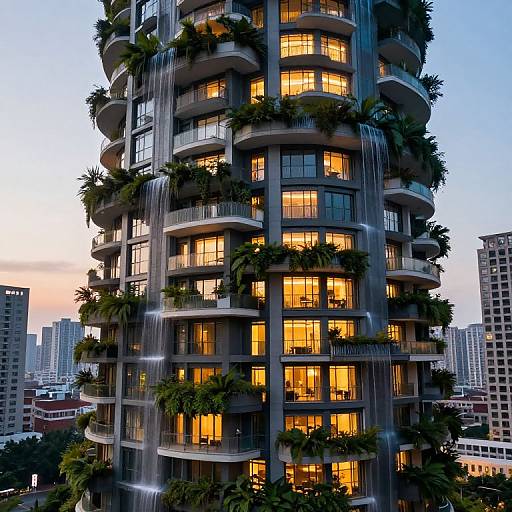 Lush Green Spiraling Skyscrapers