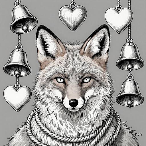 Fierce Fox with Heart-shaped Bells