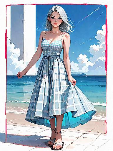 Realistic Summer Fashion Portrait of a Woman