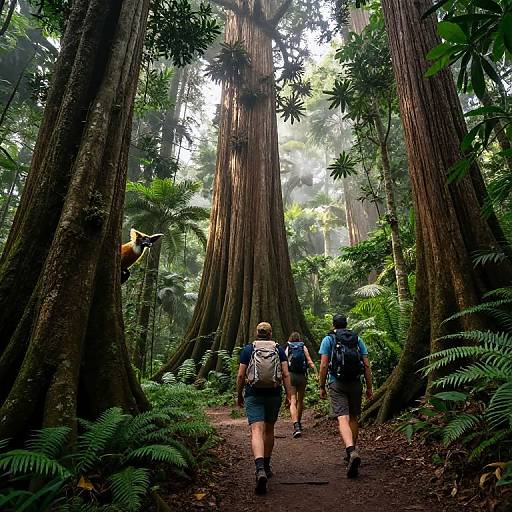 Rainforest Hiking Adventure Scene