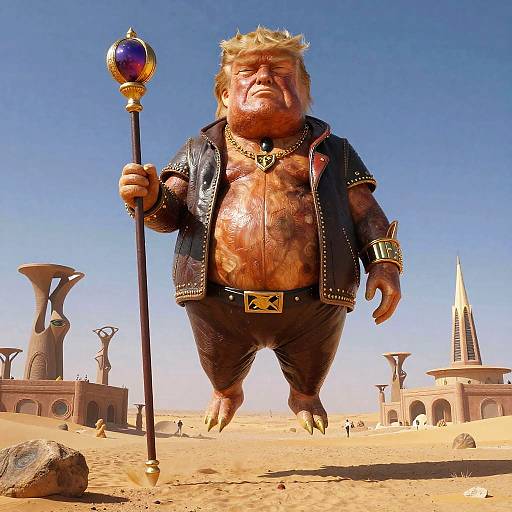Surreal Jabba Trump Desert Creature