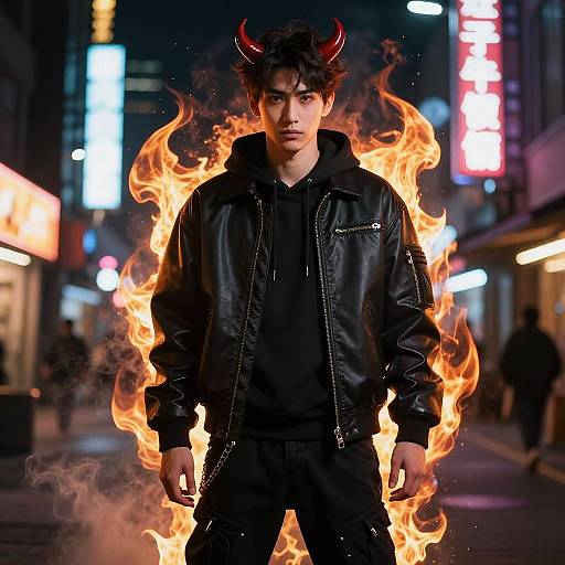 Fiery Demon in Urban Nightwear