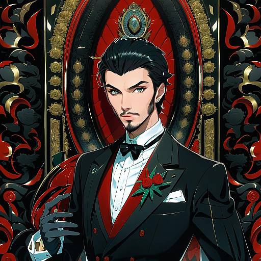 Illustration of Arsene lupin iii, lupin iii in the style of Kuro suto sukii