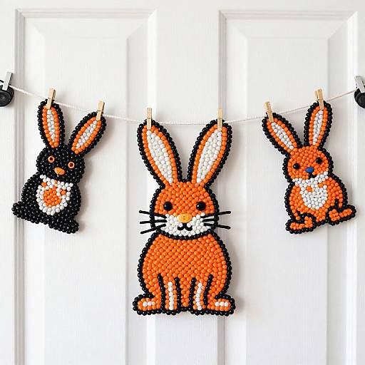 Charming Easter Bunny Beaded Banner