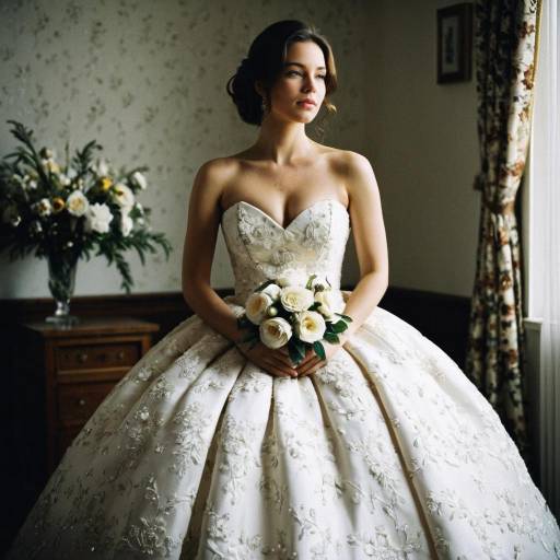 Elegant Floral Ball Gown Wedding Dress