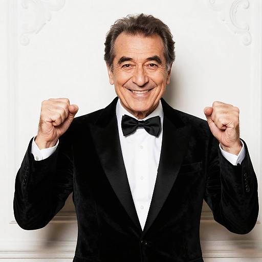 Cheerful Elderly Man in Velvet Jacket