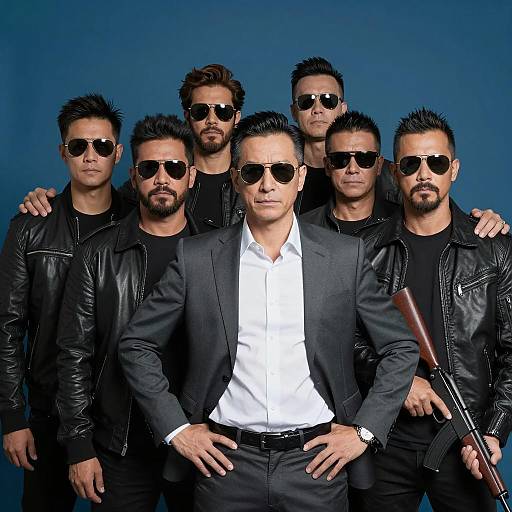 Six Men with Intense Expressions Together