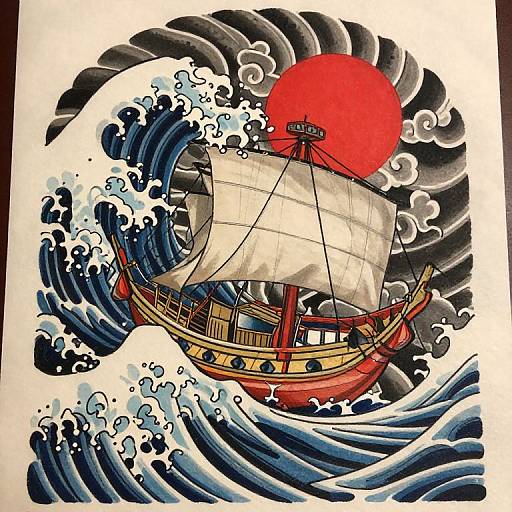 Edo-Period Japanese Boat Tattoo