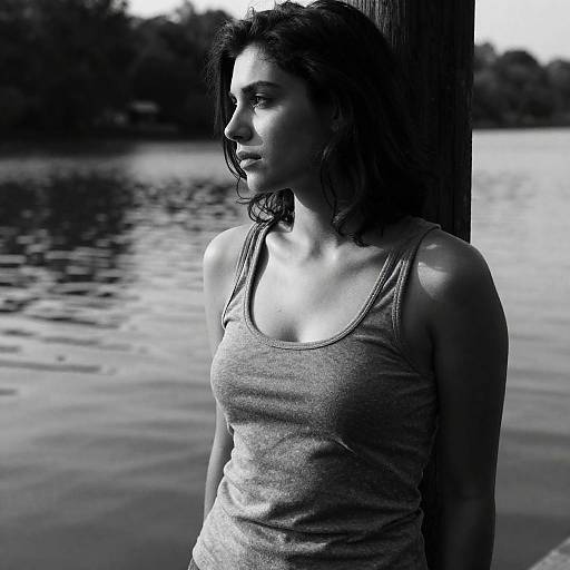 Film Noir Woman by Lake