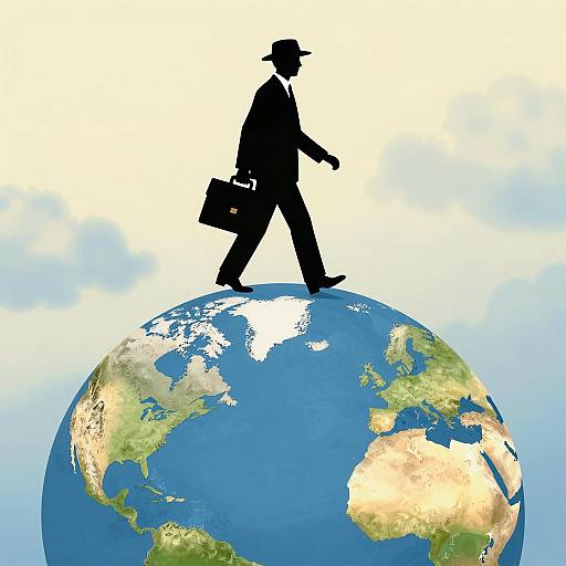 Silhouette of Man Walking on Earth