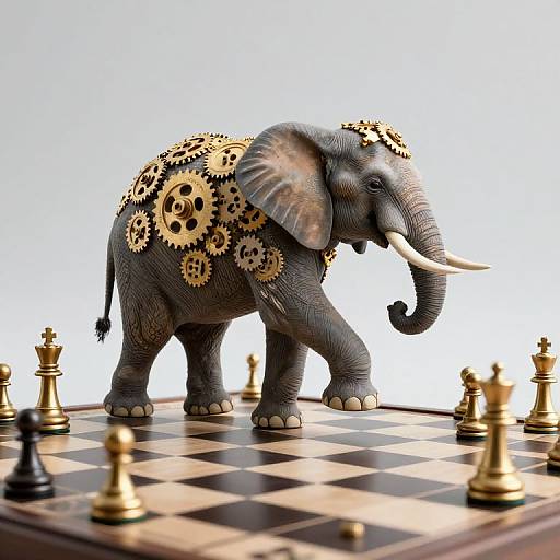 Ethereal Elephant on Surreal Chessboard