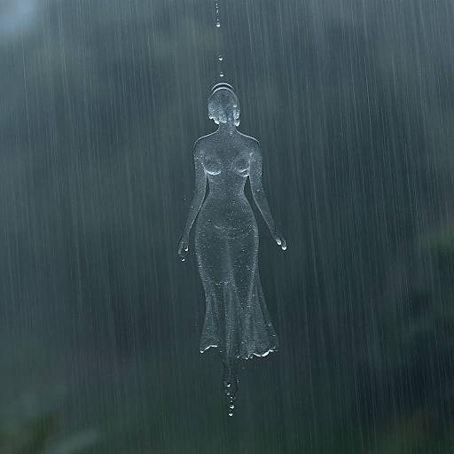Photorealistic Female Form in Rain