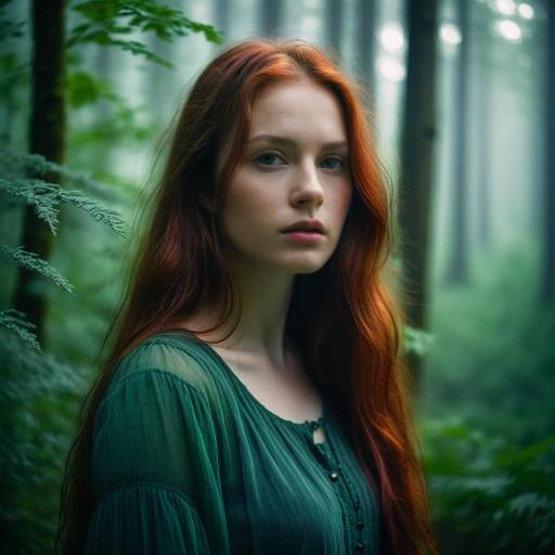 Red-haired Woman in Forest