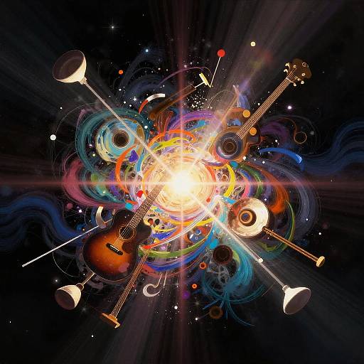 Abstract Cosmic Musical Explosion Art