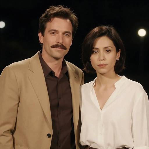 Man and Woman Standing Together at Night