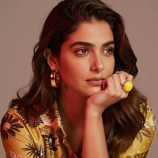 Elegant Woman in Floral Attire Portrait