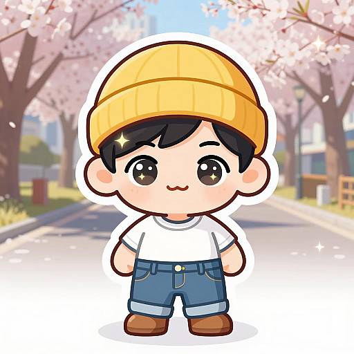 Chibi Kawaii Asian Baby Boy Sticker