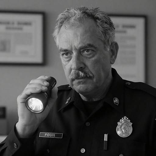 Vintage Black-and-White Police Officer Portrait
