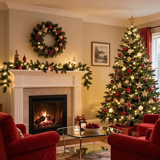 Cozy Christmas Living Room Scene