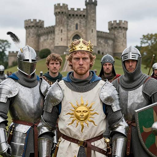 Noble Knights in a Medieval Landscape