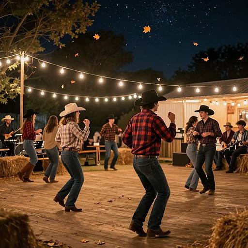 Festive Outdoor Hoedown Party Scene