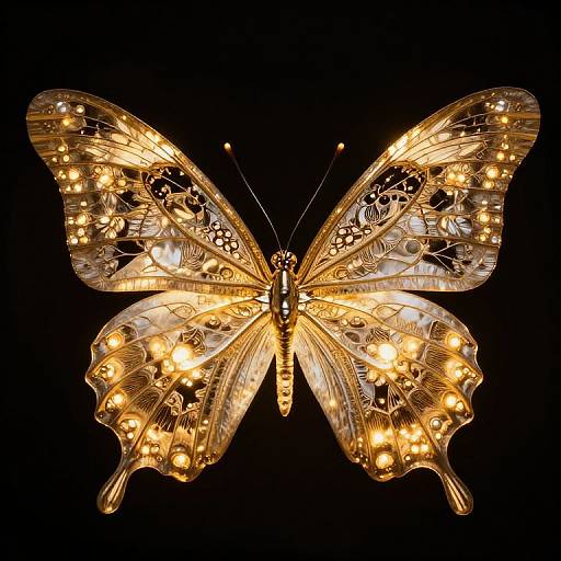 Ethereal Luminous Carved Butterfly