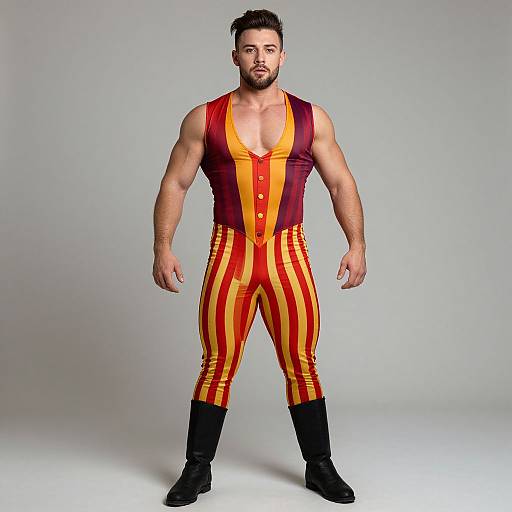 Realistic Circus Weightlifter Portrait